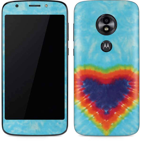 Liquid Blue Tie Dye Heart Moto E5 Play Skin