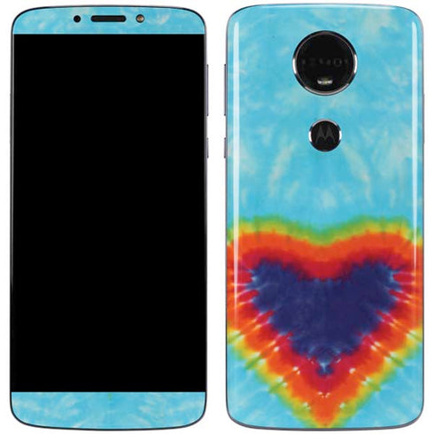 Liquid Blue Tie Dye Heart Moto E5 Plus Skin
