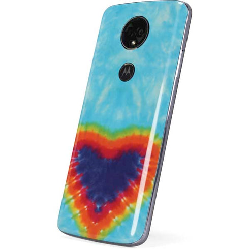 Liquid Blue Tie Dye Heart Moto E5 Plus Skin