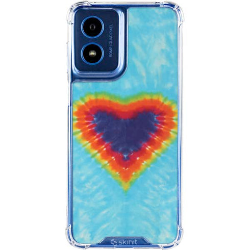 Liquid Blue Tie Dye Heart Moto G 5G (2024) Clear Case