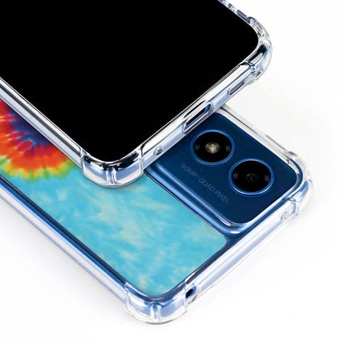 Liquid Blue Tie Dye Heart Moto G 5G (2024) Clear Case