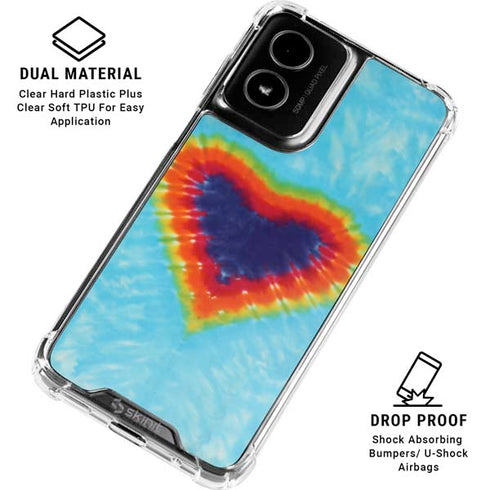 Liquid Blue Tie Dye Heart Moto G Power 5G (2024) Clear Case