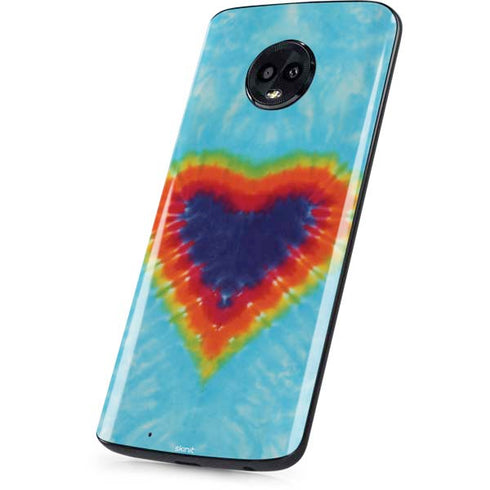 Liquid Blue Tie Dye Heart Moto G6 Skin