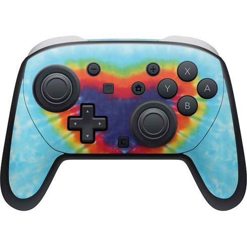 Liquid Blue Tie Dye Heart Nintendo Switch 2 (2025) Pro Controller Skin