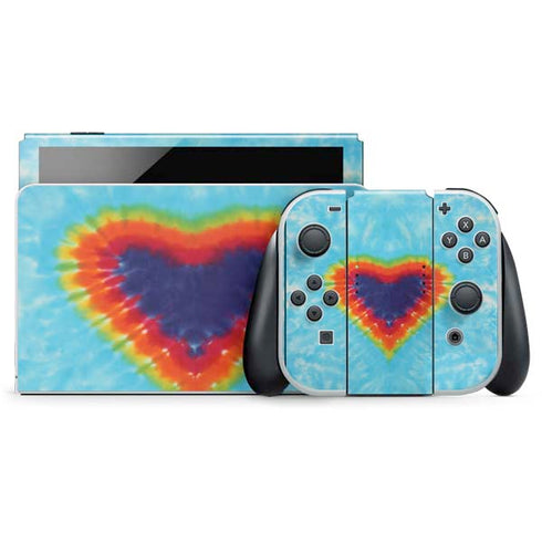 Liquid Blue Tie Dye Heart Nintendo Skins
