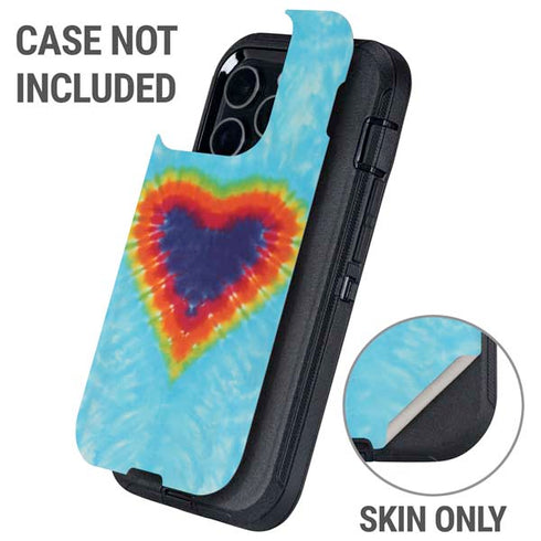 Liquid Blue Tie Dye Heart Otterbox Defender iPhone Skin