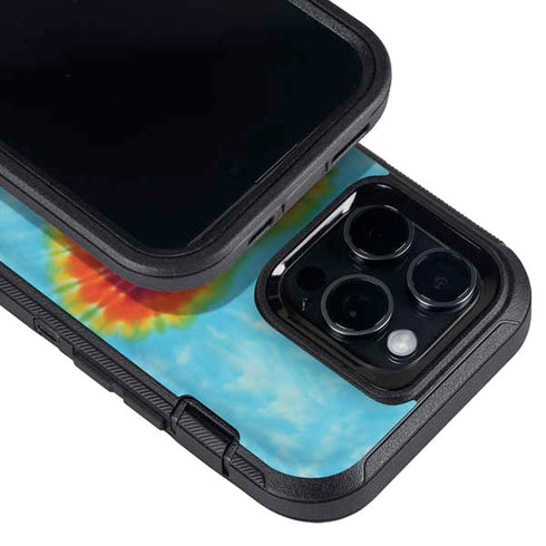 Liquid Blue Tie Dye Heart Otterbox Defender iPhone Skin