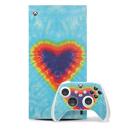 Liquid Blue Tie Dye Heart Xbox Series X Skins