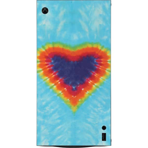 Liquid Blue Tie Dye Heart XBox Series X Digital Edition Console Skin