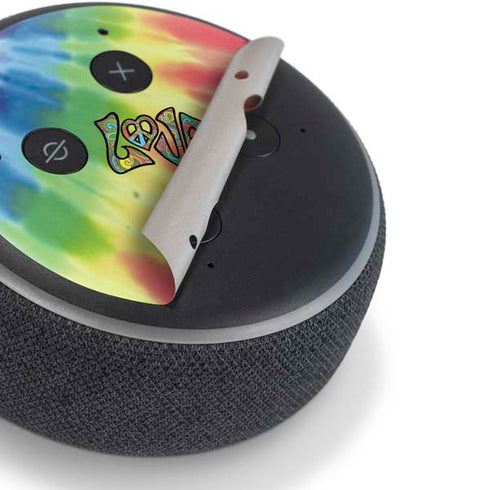 Liquid Blue Tie Dye Peace & Love Amazon Echo Dot Skin