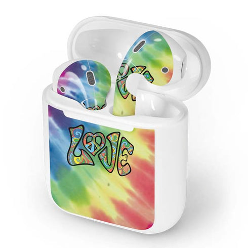 Liquid Blue Tie Dye Peace & Love Apple AirPods Skin