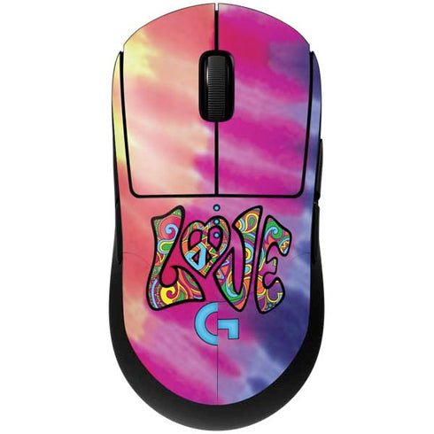 Liquid Blue Tie Dye Peace & Love G Pro Wireless Gaming Mouse Skin