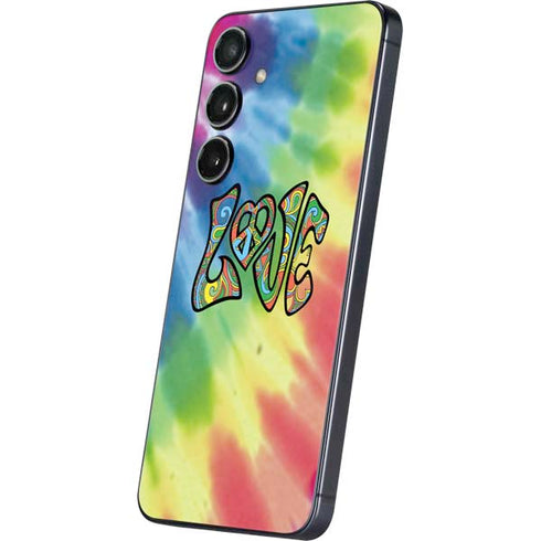 Liquid Blue Tie Dye Peace & Love Galaxy A16 5G Skin