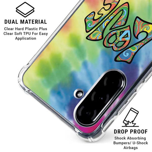 Liquid Blue Tie Dye Peace & Love Galaxy A36 5G Clear Case