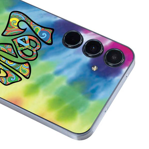 Liquid Blue Tie Dye Peace & Love Galaxy A55 5G Skin