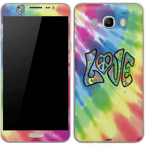Liquid Blue Tie Dye Peace & Love Galaxy J7 Skin
