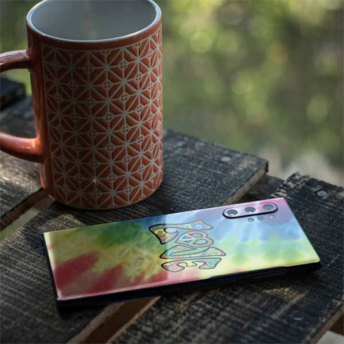 Liquid Blue Tie Dye Peace & Love Galaxy Note 10 Plus Skin