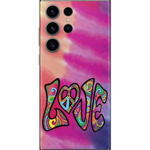 Liquid Blue Tie Dye Peace & Love Galaxy Skins
