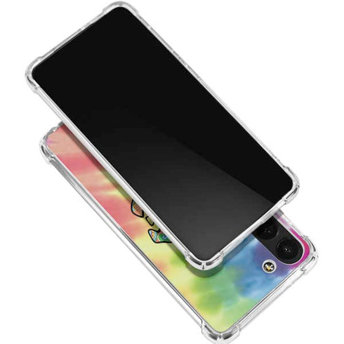 Liquid Blue Tie Dye Peace & Love Galaxy S24 FE Clear Case