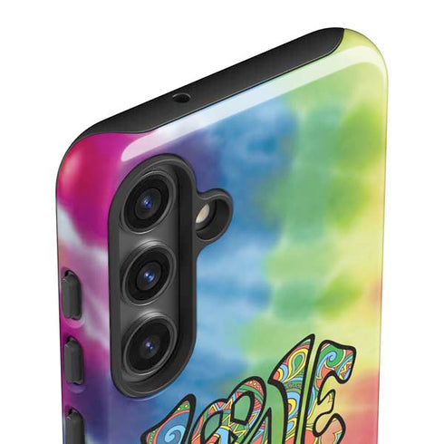 Liquid Blue Tie Dye Peace & Love Galaxy S25 Impact Case