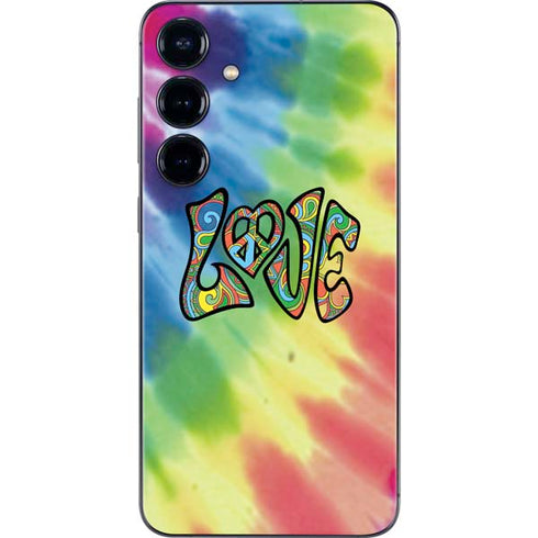 Liquid Blue Tie Dye Peace & Love Galaxy S24 Skin
