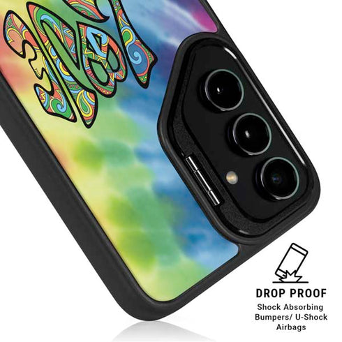 Liquid Blue Tie Dye Peace & Love Galaxy S24 Ultra Kickstand Case