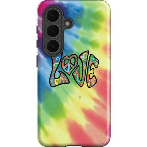 Liquid Blue Tie Dye Peace & Love Galaxy S26 Plus Impact Case