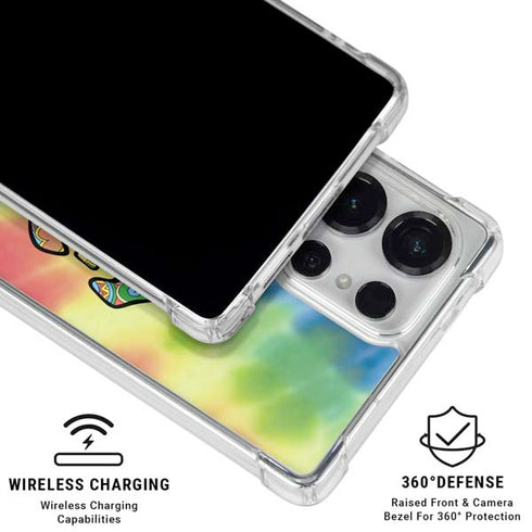 Liquid Blue Tie Dye Peace & Love Galaxy S26 Ultra Clear Case