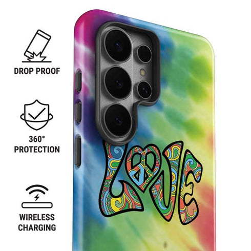 Liquid Blue Tie Dye Peace & Love Galaxy S26 Ultra Impact Case