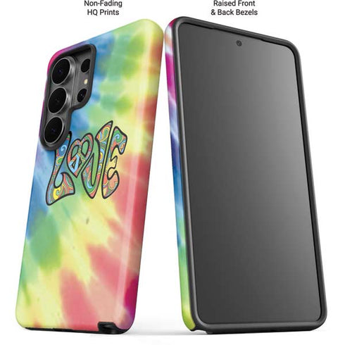 Liquid Blue Tie Dye Peace & Love Galaxy S26 Ultra Impact Case