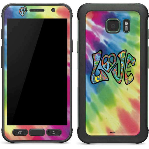 Liquid Blue Tie Dye Peace & Love Galaxy S7 Active Skin
