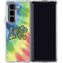 Liquid Blue Tie Dye Peace & Love Galaxy Z Fold5 5G Clear Case