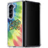 Liquid Blue Tie Dye Peace & Love Galaxy Z Fold5 5G Clear Case