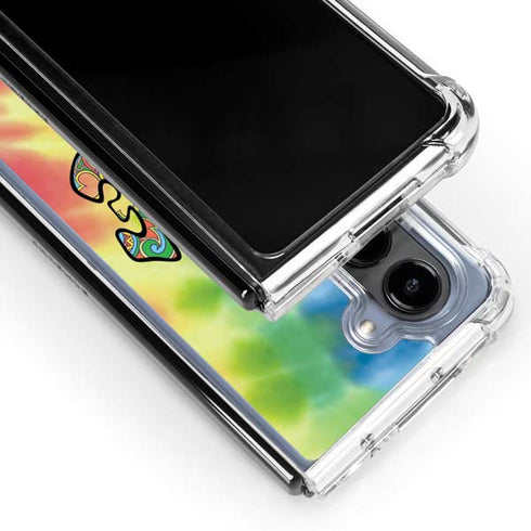 Liquid Blue Tie Dye Peace & Love Galaxy Z Fold5 5G Clear Case