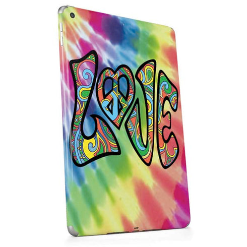 Liquid Blue Tie Dye Peace & Love Apple iPad Skin