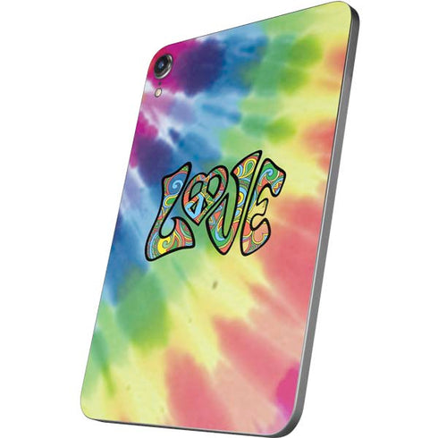 Liquid Blue Tie Dye Peace & Love Apple iPad Mini Skin