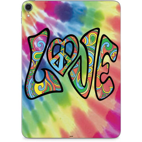 Liquid Blue Tie Dye Peace & Love Apple iPad Pro Skin