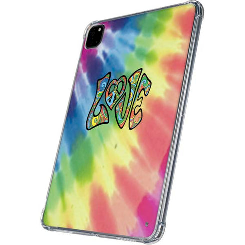 Liquid Blue Tie Dye Peace & Love iPad Pro 11in (2024) Clear Case