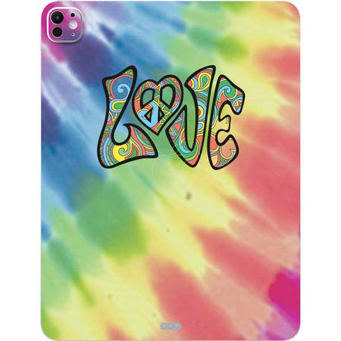 Liquid Blue Tie Dye Peace & Love iPad Pro 13in M4 (2024) Skin