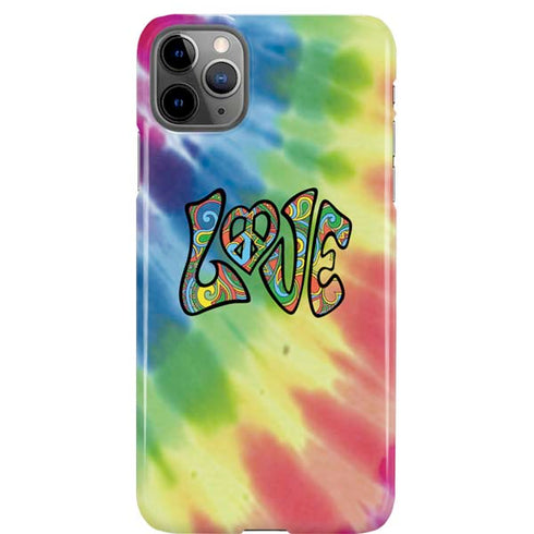 Liquid Blue Tie Dye Peace & Love iPhone Cases