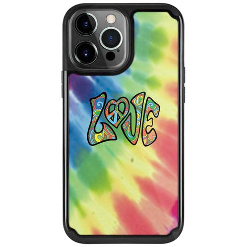 Liquid Blue Tie Dye Peace & Love iPhone Cases