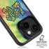 Liquid Blue Tie Dye Peace & Love iPhone 14 Kickstand Case
