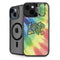 Liquid Blue Tie Dye Peace & Love iPhone 14 Plus Kickstand Case