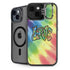 Liquid Blue Tie Dye Peace & Love iPhone 14 Plus Kickstand Case