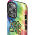 Liquid Blue Tie Dye Peace & Love iPhone 15 Pro Impact Case