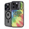 Liquid Blue Tie Dye Peace & Love iPhone 15 Pro Kickstand Case