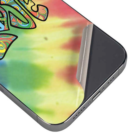 Liquid Blue Tie Dye Peace & Love iPhone 15 Pro Max Skin
