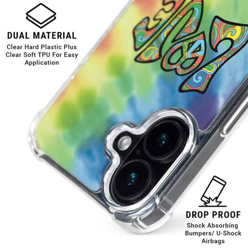 Liquid Blue Tie Dye Peace & Love iPhone 16 MagSafe Case