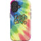Liquid Blue Tie Dye Peace & Love iPhone 16 Plus Impact Case