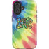 Liquid Blue Tie Dye Peace & Love iPhone 16 Plus Impact Case